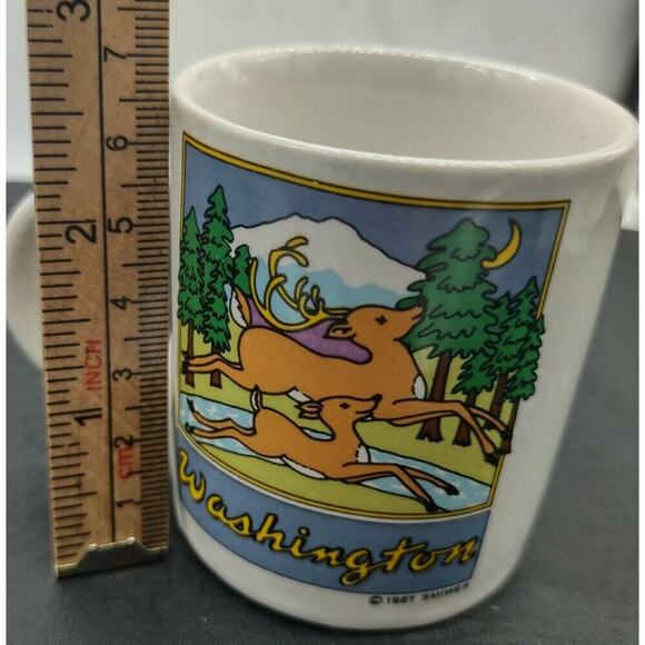 Vintage Washington State 1987 SMIWES Deer Mini Cup Mug Expresso - Picture 5 of 6